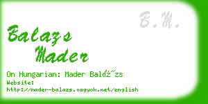 balazs mader business card